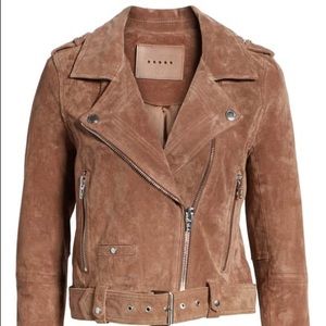 Blank NYC Morning Suede Moto Jacket in Coffee Bean
